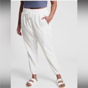 Athleta White Cabo Linen Jogger Size 20